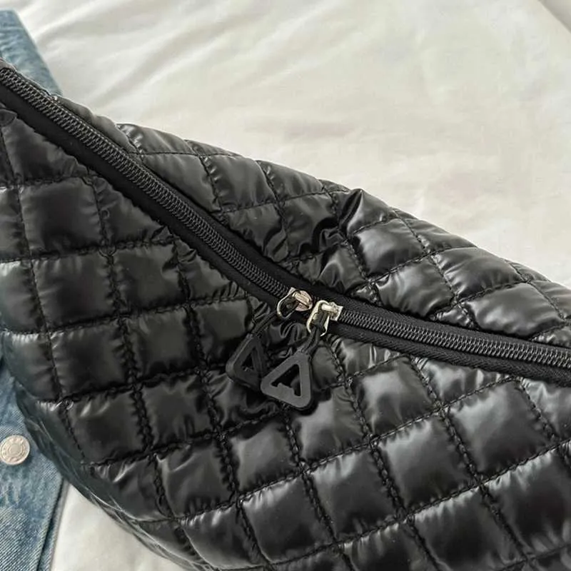 Borsa a tracolla in cotone spaziale, alla moda, hobo, con motivo a reticolo, borse a mano di grande capacità, per le donne_voghion.com