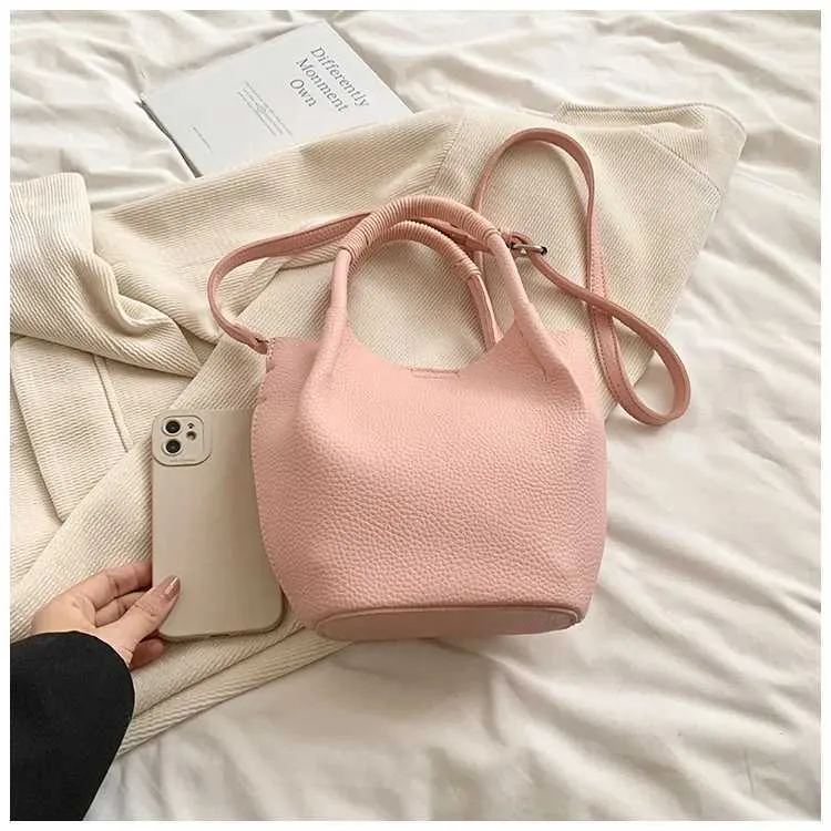 Einfache, solide Eimer-Handtaschen für Frauen, große Kapazität, lässige Pendler-Verbundtaschen, vielseitige Umhängetaschen für Frauen_voghion.com