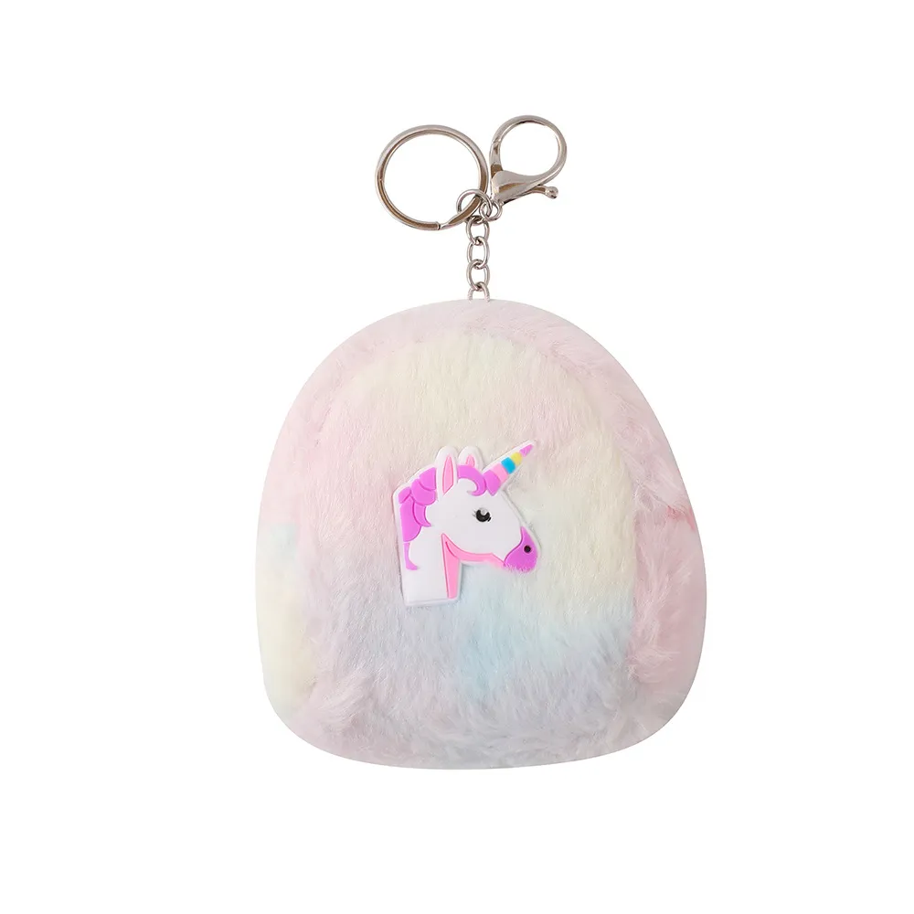 Cartoon Eenhoorn Portemonnee Headset Sleutels Opbergruimte Pluche Sleutelhanger Hanger Muntenbeurs Cadeau Voor Meisjes Tas Hangend Geldbuidel_voghion.com