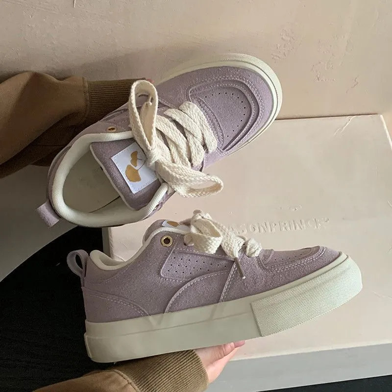 Casual Canvas Board Shoes With Thick Soles And Breathable Mesh_voghion.com