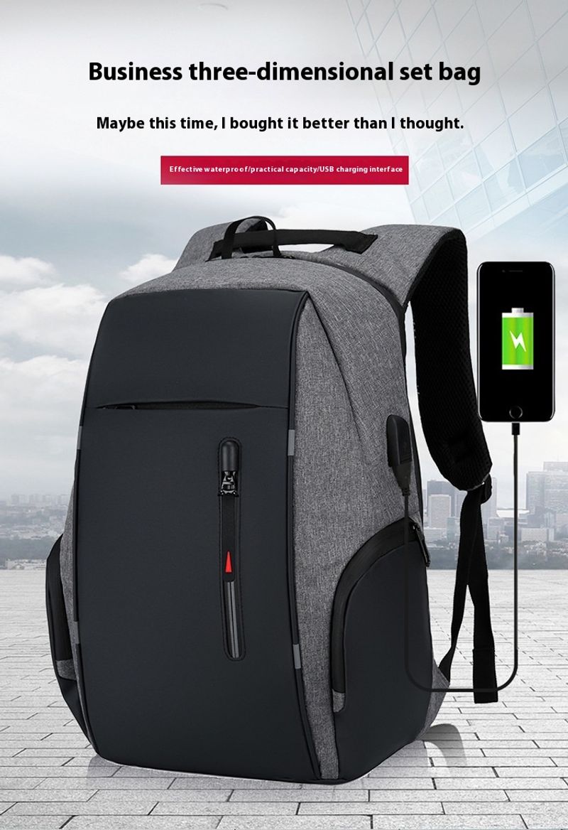 Herren Business Laptop Tasche Multifunktionaler USB Ladeanschluss Große Kapazität Lässiger Rucksack_voghion.com