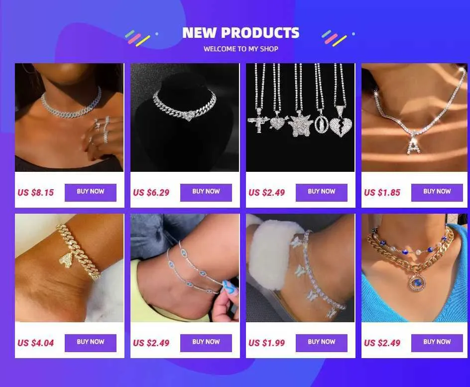 Anklets Blue Diamond Heart Evil Eye Womens Sier Crystal Tennis Ankle Bracelet Fashion Statement JewelryL2403_voghion.com