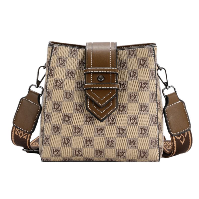 Advanced Women's 2023 New Fashion Printed Bucket Versatile Broadband One Shoulder Crossbody Casual Bag Tide