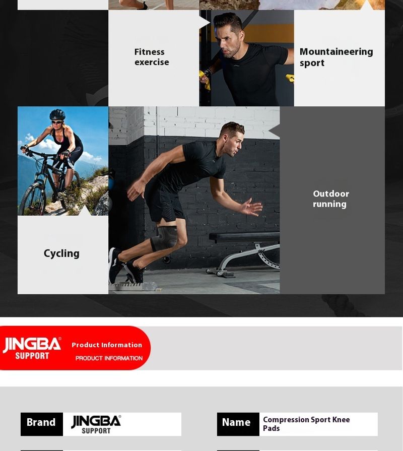 JINGBA sportsknæbeskyttere, udendørs løb, basketball, bjergbestigning, cykling, dans, yoga, trykbeskyttere_voghion.com