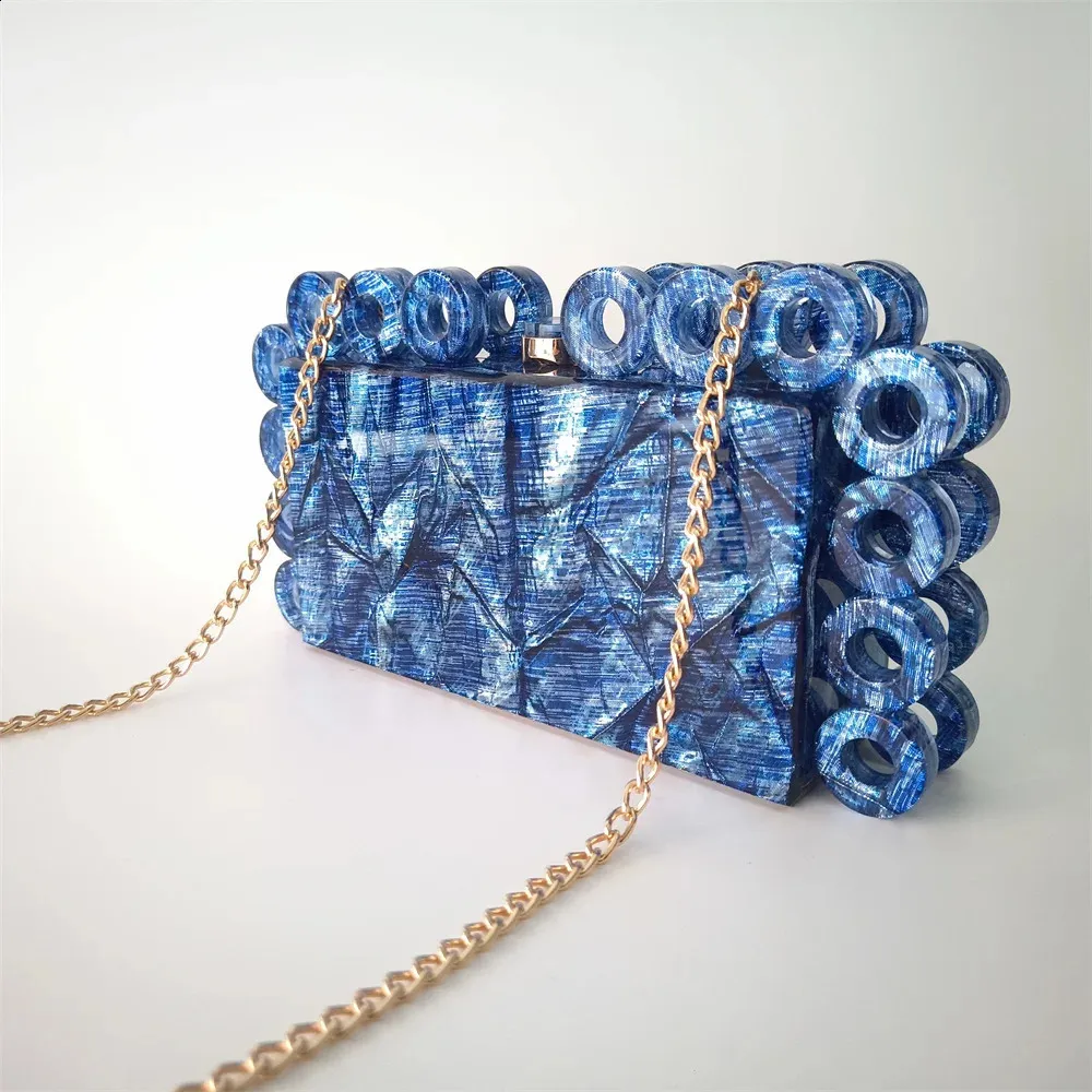 Pochette da sera in tessuto blu per matrimoni ed eventi in spiaggia_voghion.com