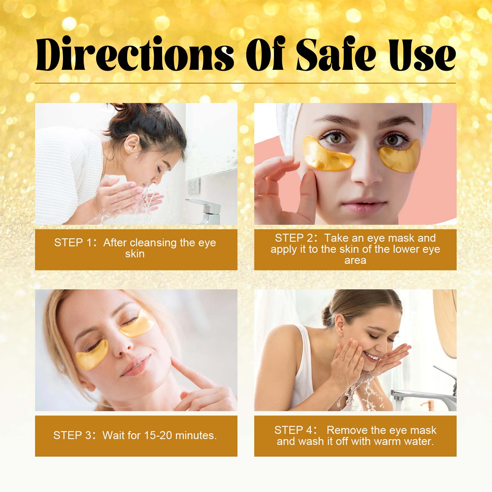 EELHOE Gold Anti-Wrinkle Eye Mask, Moisturizing And Improving Eye Lines Brightening And Moisturizing Eye Skin Eye Care_voghion.com