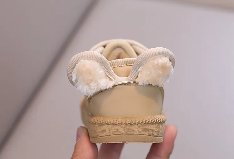 Stivali da neve invernali caldi e antiscivolo per bambini e bambine, con velcro, Happysteps, scarpe con cartoni animati e conigli, taglie da 1 a 6 anni_voghion.com