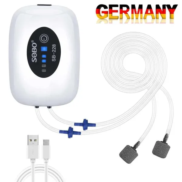 4800 mAh USB-wiederaufladbare Luftpumpe für Aquarien_voghion.com