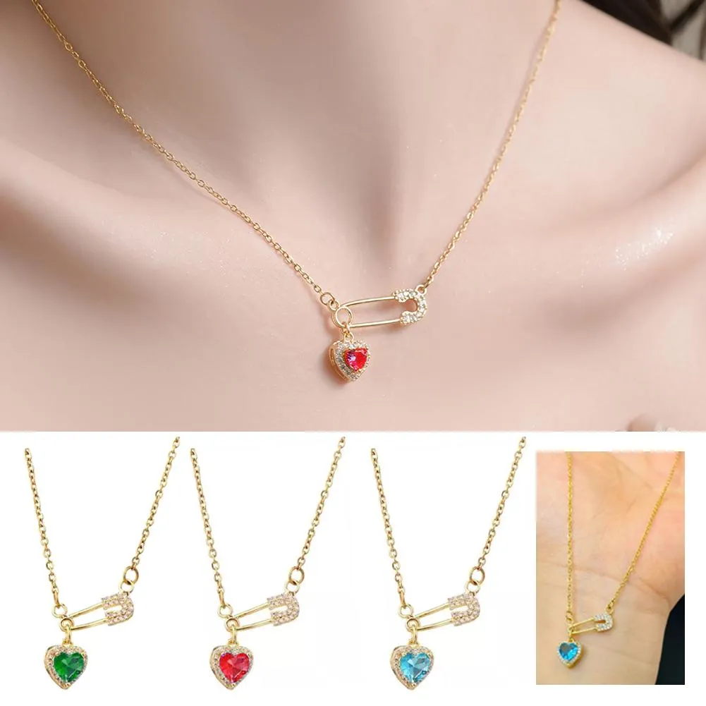 Collana con ciondolo a forma di cuore, 1 pezzo, per donne, con cristalli, per coppie, regalo di gioielli._voghion.com