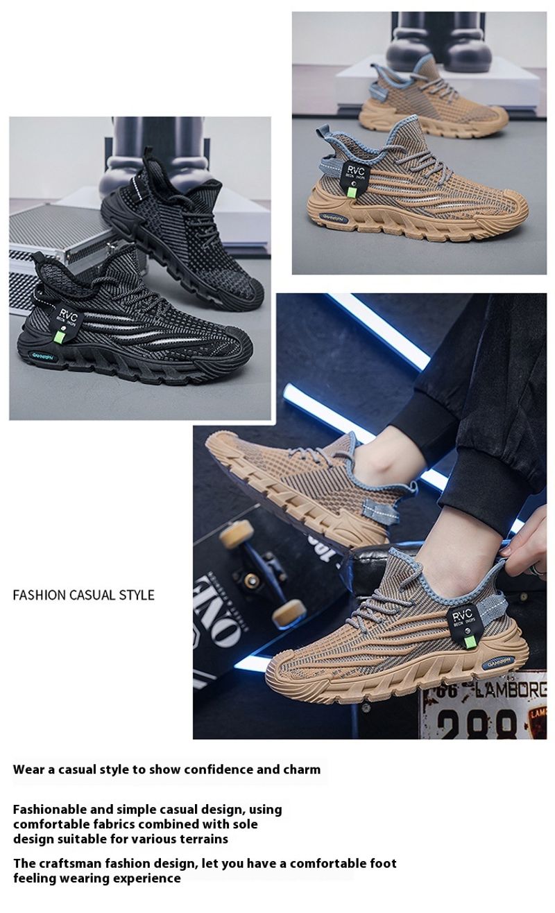 Trendy Casual Flyknit Mesh Herrenschuhe Sommer Neue atmungsaktive leichte Laufschuhe_voghion.com