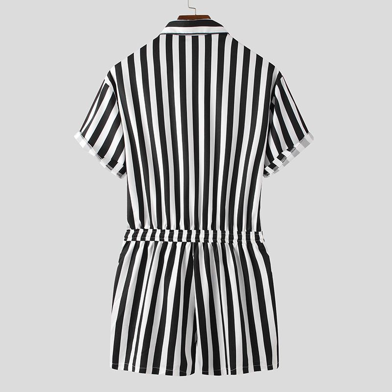 Männer Revers sexy Casual Moud Sport Jumpsuits_voghion.com