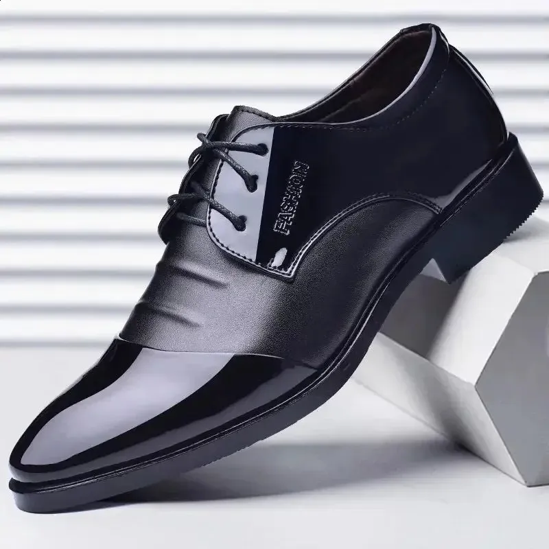 Dress Shoes Man Office Pointed Toe Spring Autumn Social Shoe for Men Clothing Elegant and Classic Leather Casual Party_voghion.com