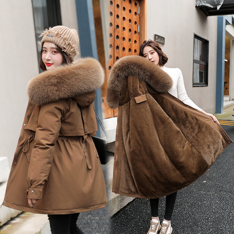 2025 New Winter Parka Jacket Women's Mid-Length Korean Style Loose Plus Size Cotton Coat Trendy