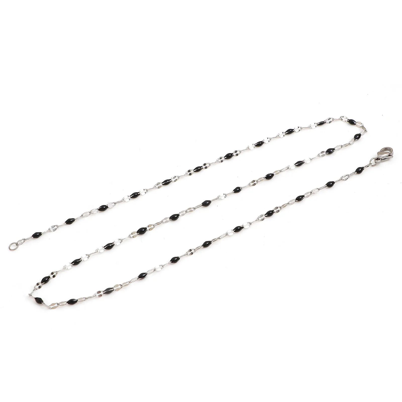 Łańcuchy 304 ze stali nierdzewnej Usta Łańcuszek Naszyjnik Do Tworzenia Biżuterii DIY Koraliki Emaliowane Metalowe Prezenty Damskie 42 cm Długie_voghion.com
