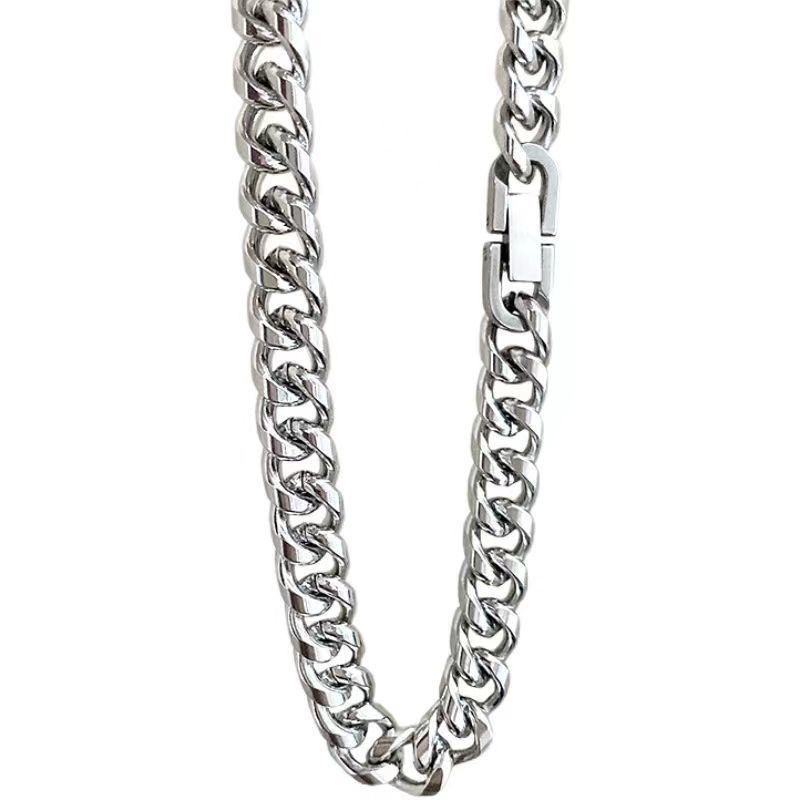 Titanium Steel American Necklace For Men And Women, Simple Collarbone, Trendy Brand, Versatile Cuban Hip-hop Thick_voghion.com