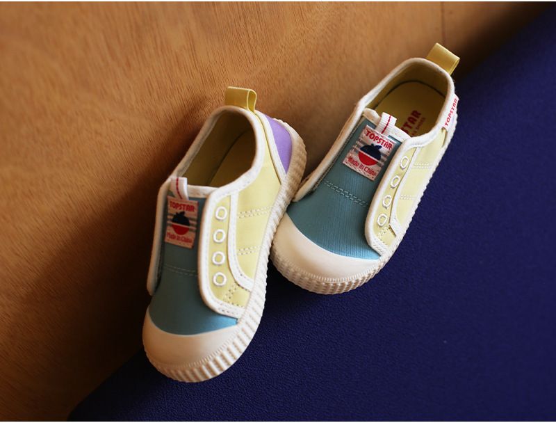 Farblich passende Kinder Canvas Mädchen Cookie Jungen Kindergarten Indoor Babyschuhe_voghion.com