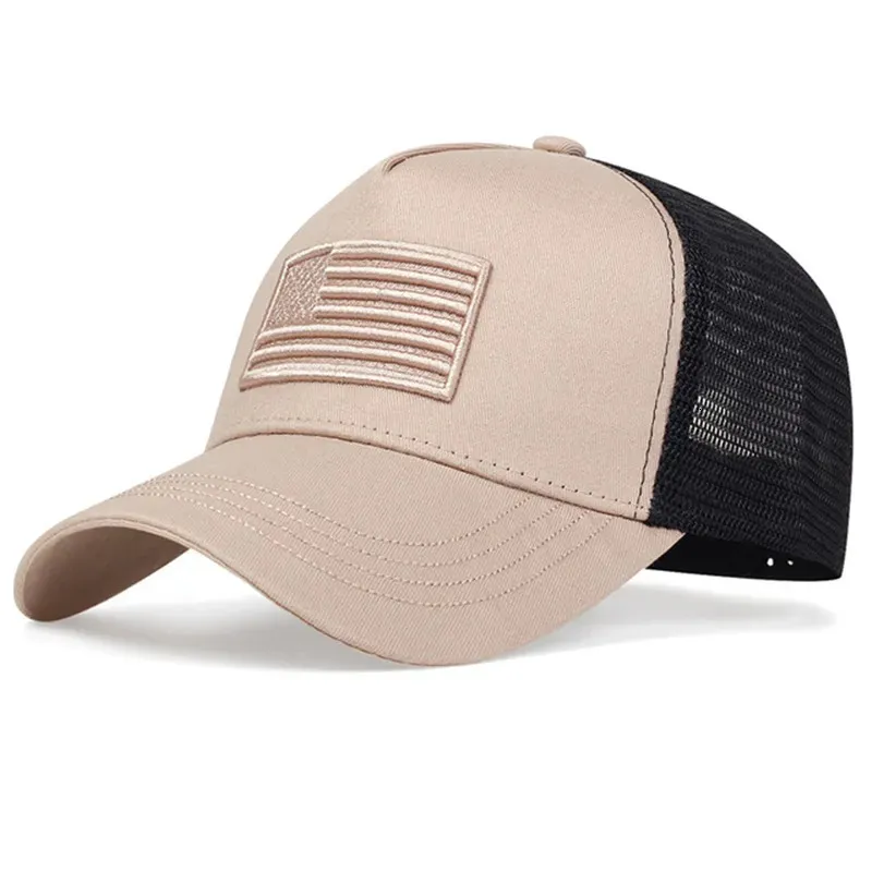 Ball USA Flag Mesh Baseball Cap Summer Breathable Hat Men Women Tactical Unisex Hip Hop Caps Outdoor Sport Trucker Hats_voghion.com
