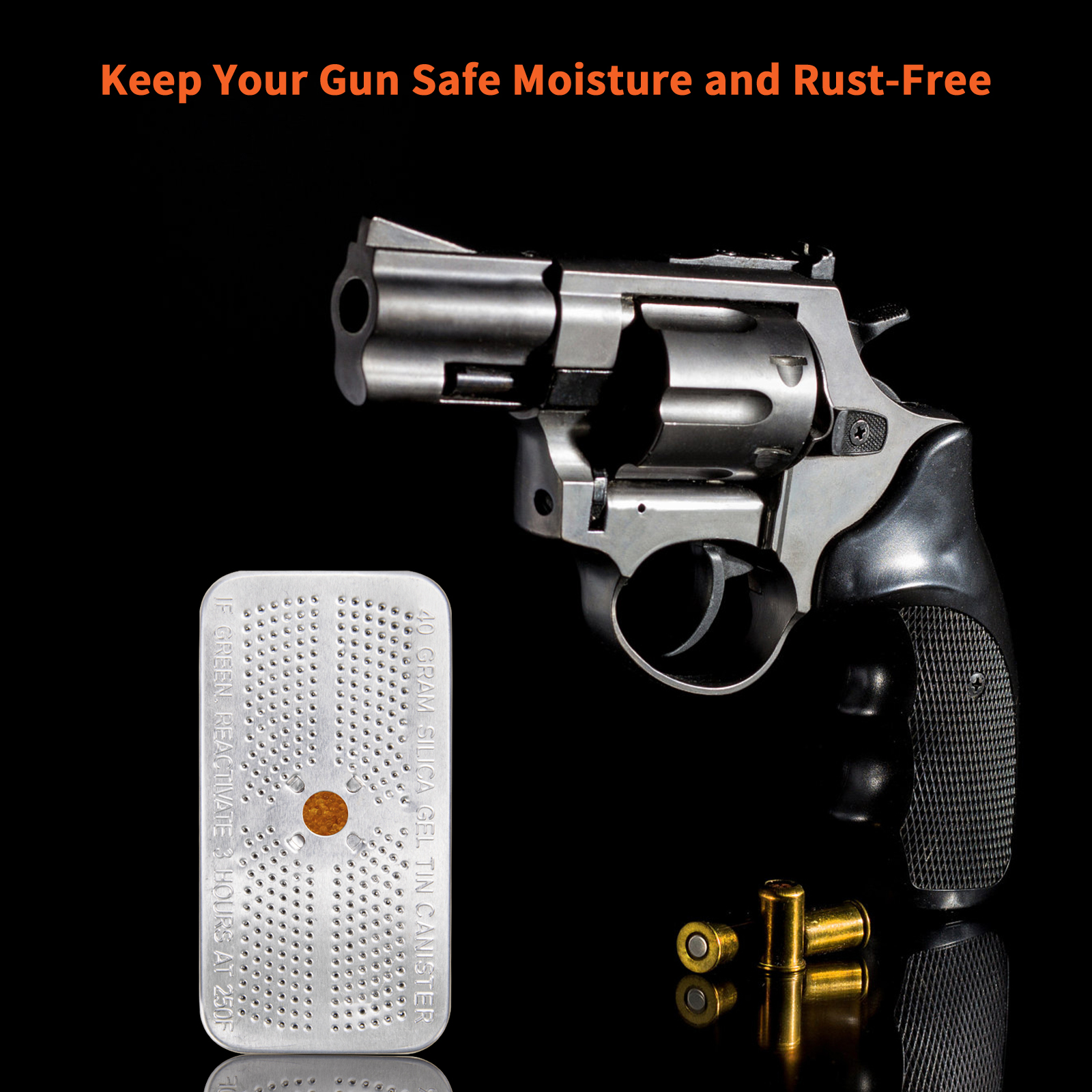 4 Stück 40 Gramm orangefarbenes Silicagel-Trockenmittel für den Haushalt, Luftentfeuchter, wiederverwendbare Aluminiumbox, farbwechselndes Trockenmittel, perfekt für Waffen_voghion.com