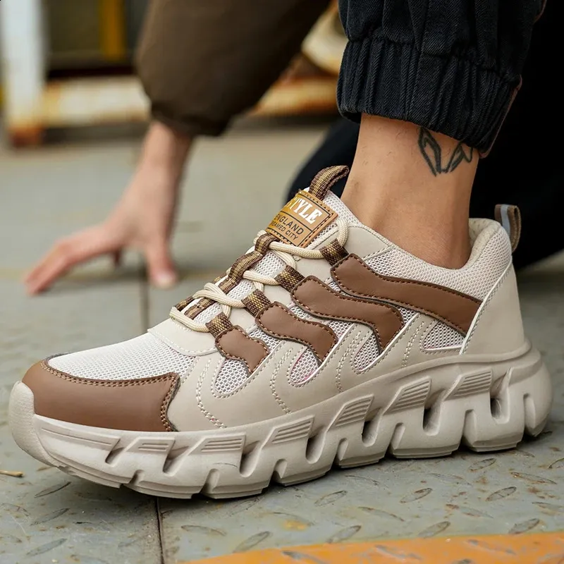 Sicherheitsschuhe für Herren und Damen, stoßfest, perforiert, atmungsaktiv, leicht, Arbeits- und Sportschuhe, nicht abnehmbar, Wanderstiefel, Größe 36–46_voghion.com