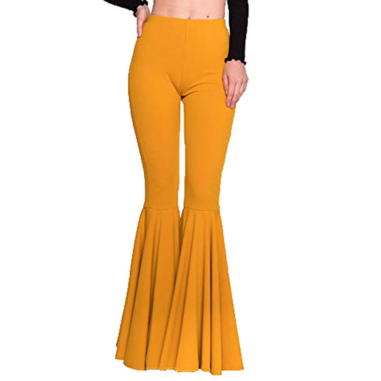 Kadın Deniz Kızı Büyük Yüksek Bel Slim Fit Elastik Günlük Pantolon_voghion.com