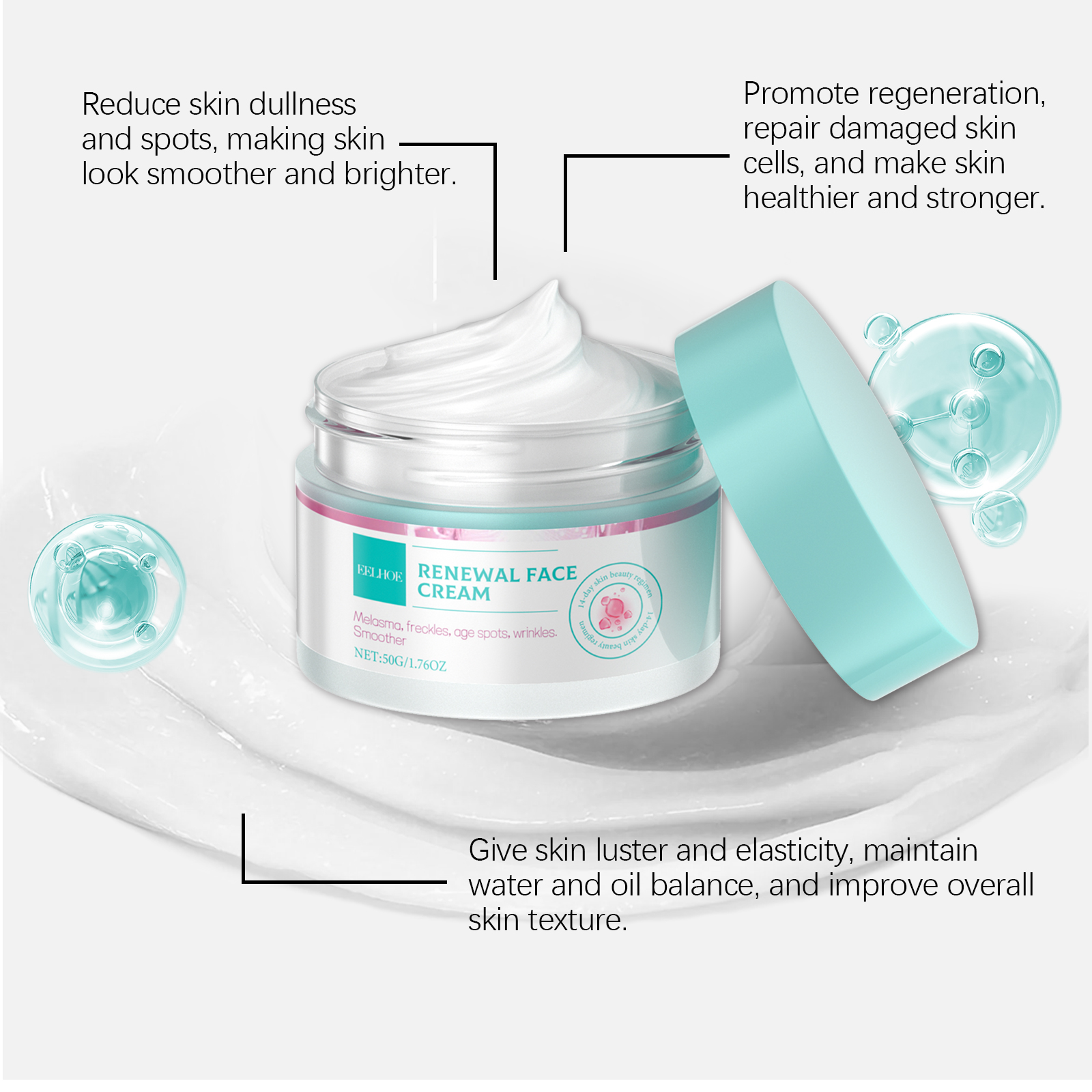 EELHOE Revitalizing And Nourishing Cream Tightens And Delicate Facial Skin, Moisturizes And Brightens And Smooth Skin_voghion.com