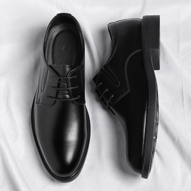 Derby en cuir de style britannique pour marié, chaussures d'affaires en cuir de vache pour hommes d'automne_voghion.com