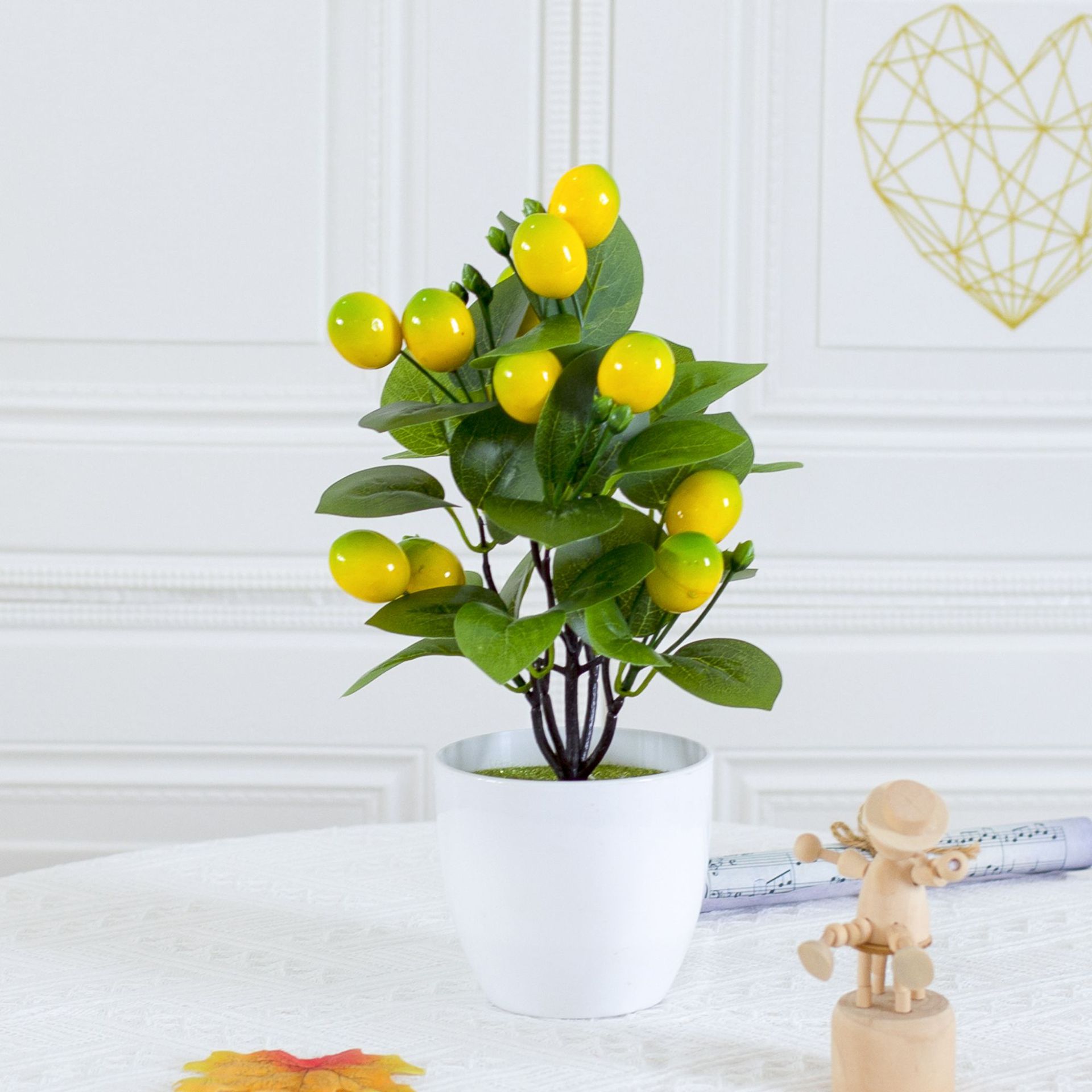 Home & Garden Simulated Lemon Tree Lemon Fruit Simulated Berry Meaning Home Furnishings Floor-standing Flower Art Green Plant Ornaments_voghion.com