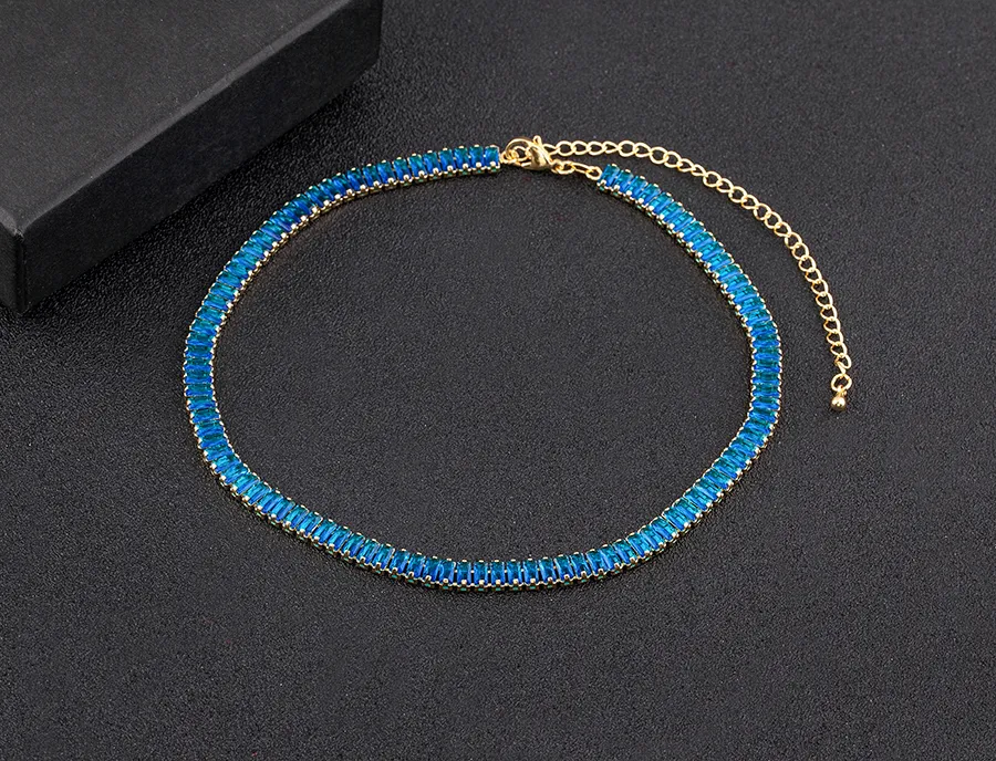 Cubic Zirconia Collar Necklace Bohemian Style Adjustable Chain_voghion.com