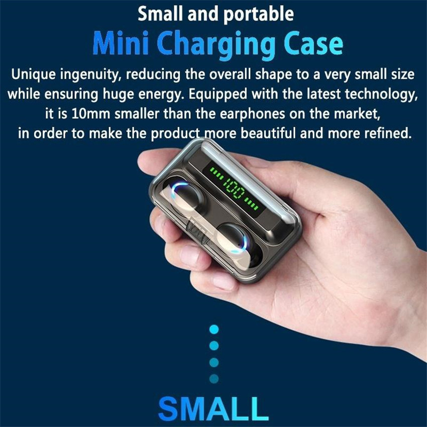 F9 TWS căști Bluetooth cu microfon V5.3 cip hands free în ureche zgomot anulare căști Bluetooth wireless HiFi sport căști_voghion.com