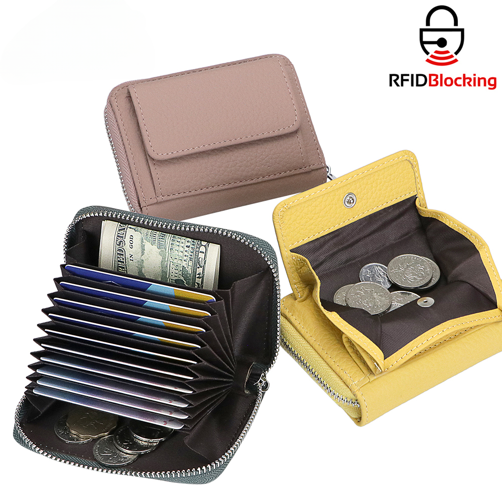 URBAN MASTER RFID Blocking Credit Card Holder, Genuine Leather Coin Purse, Fashion Casual Change Pouch for Women 1846