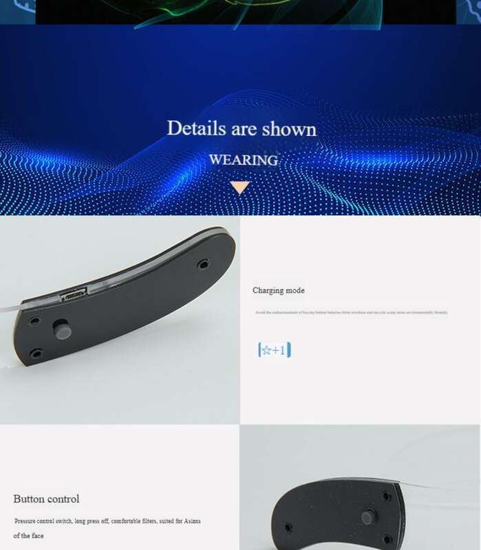 Gafas luminosas de ciencia ficción con LED recargables y tecnología futurista, ideales para cumpleaños de celebridades de Internet y fotografía de bares._voghion.com