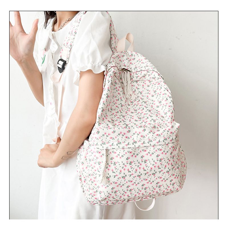 Schultasche weibliche kleine frische literarische Allgleiches Freizeit Blumenmädchen Student Rucksack_voghion.com