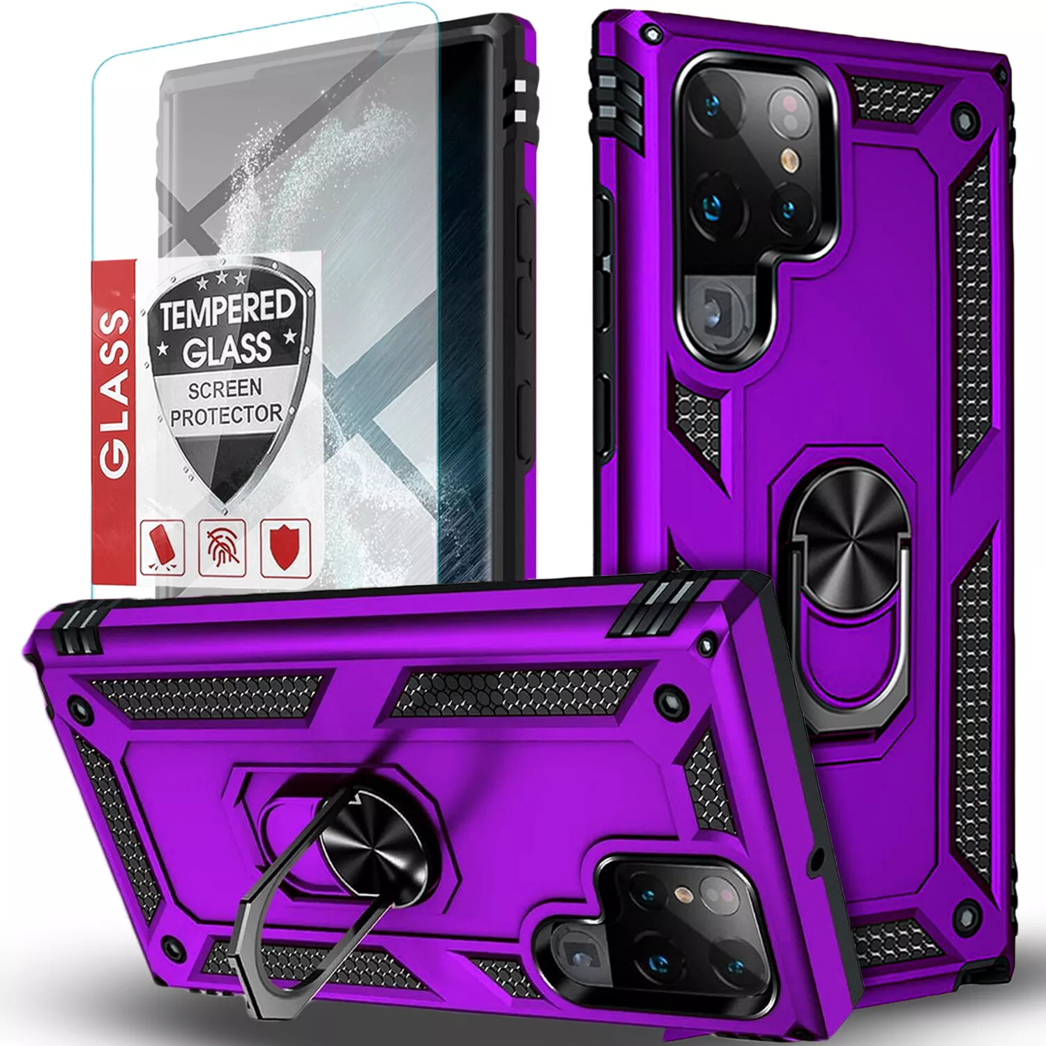 For Samsung Galaxy S25 Ultra S24 S23 S22 S21 FE Case Phone Cover + Screen Glass_voghion.com