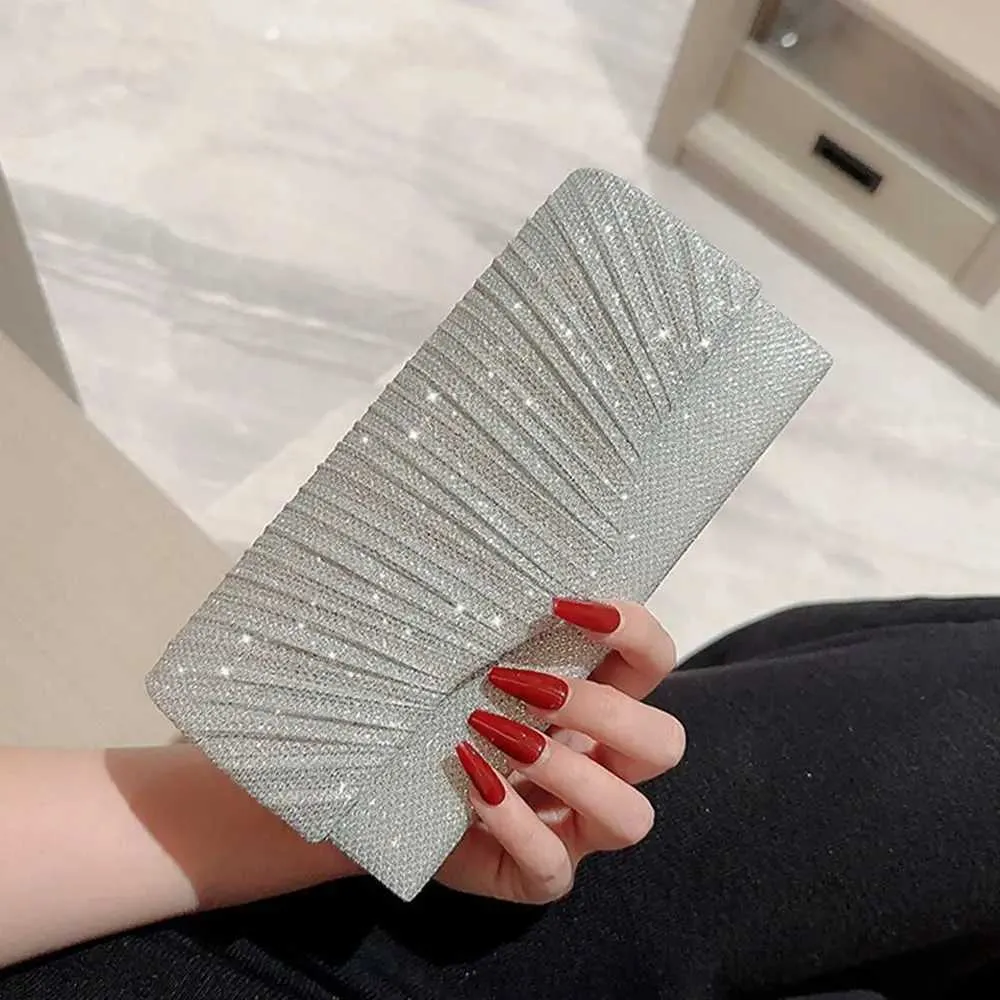 Home>Produkte>Mode für Damen>Goldene und silberne Satin-Nachttasche>Sparkg Banquet Clutch Y241019_voghion.com