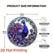Peacock Suncatcher - 8" Directional Acrylic Art. Classic Decor For Garden Or Bar, Elegant Gift For Discerning Tastes._voghion.com