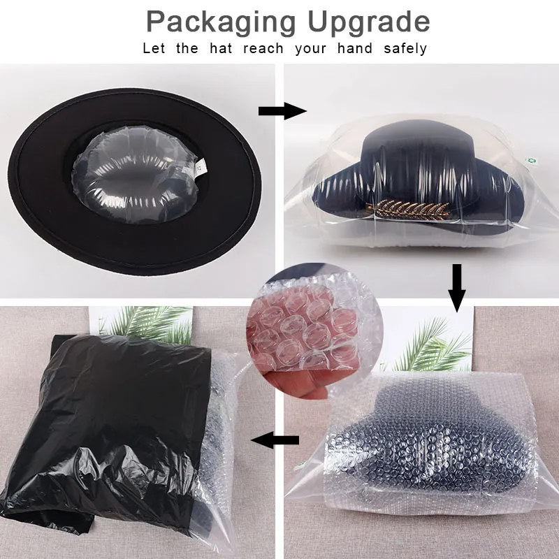 Wide Brim Hats Autumn And Winter Chain Flat Fedora Hat Women Monochromatic Jazz Top British Retro Panama Wholesale_voghion.com