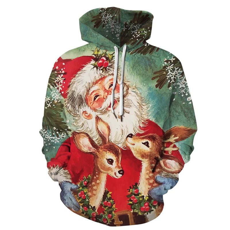 Women's Clothing Grinch digital printing couple wear trendy loose casual hooded sweatshirt_voghion.com