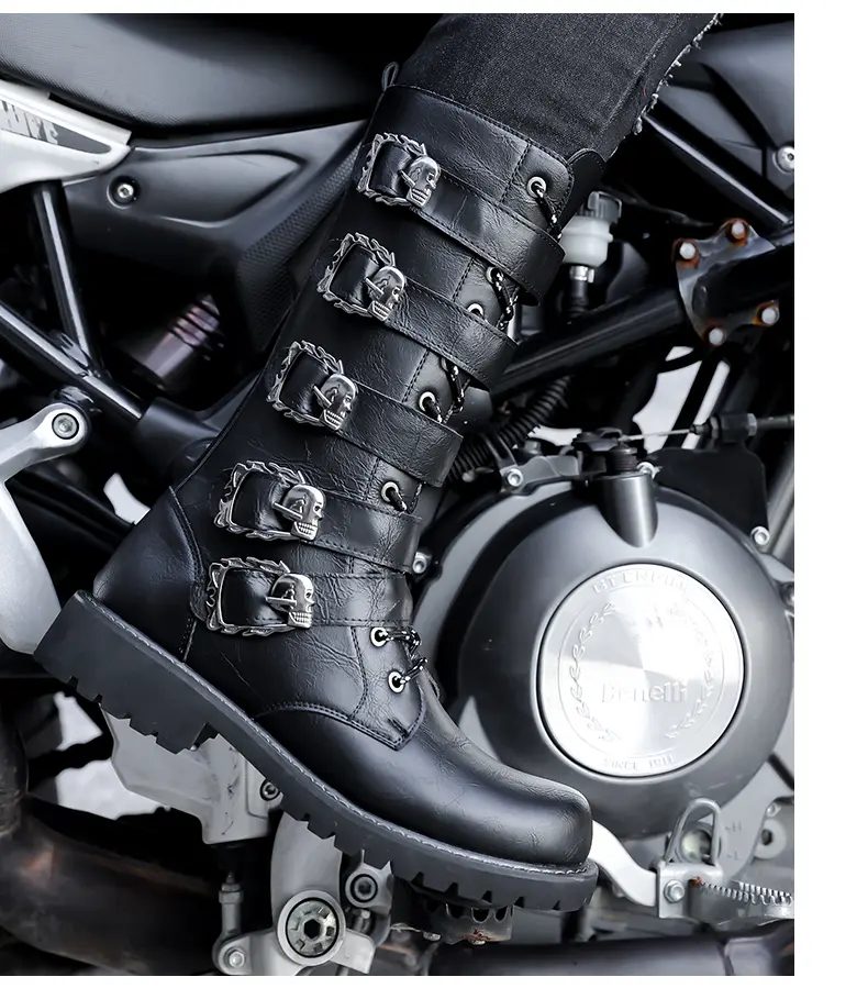 Botas de combate hombre estilo motociclista botas martin moda_voghion.com