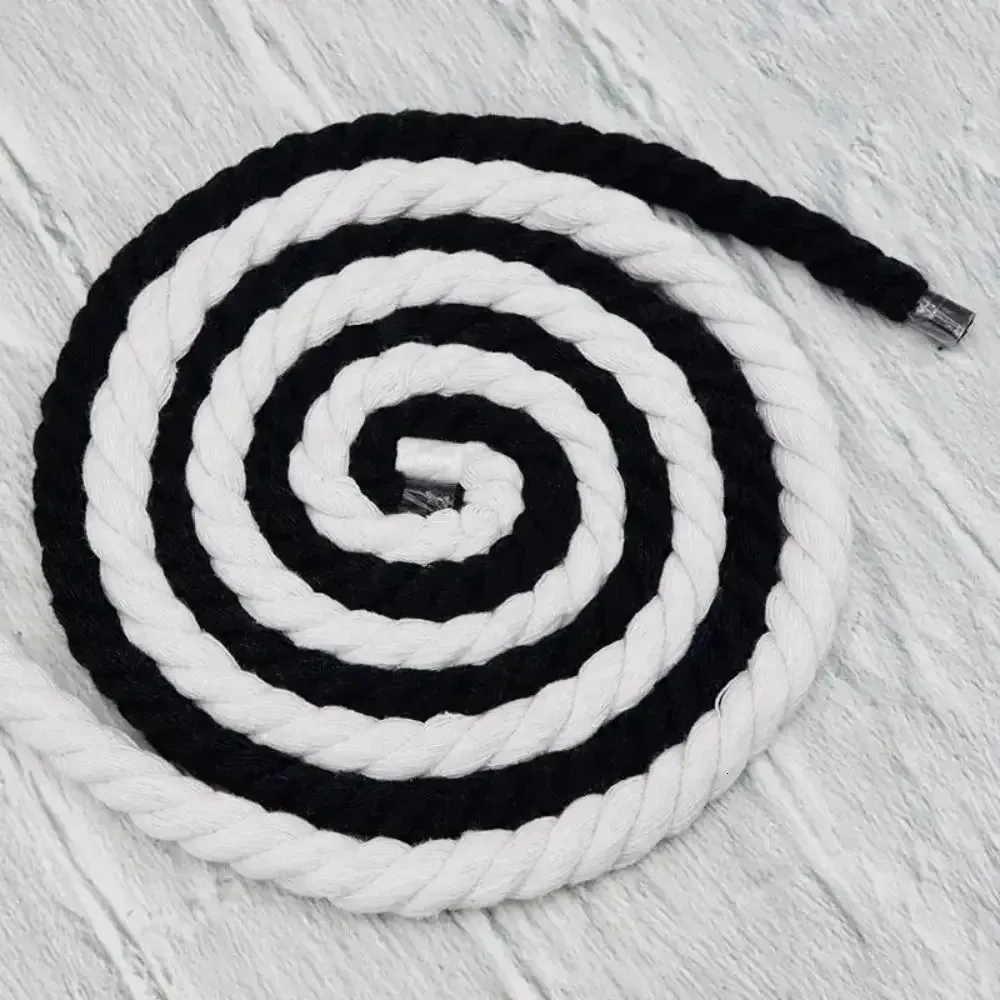 2 pezzi di lacci rotondi spessi in poliestere e cotone di alta qualità, tinta unita, larghezza 0,8 cm, 120 cm, 10 colori, lacci per scarpe audaci 250114_voghion.com