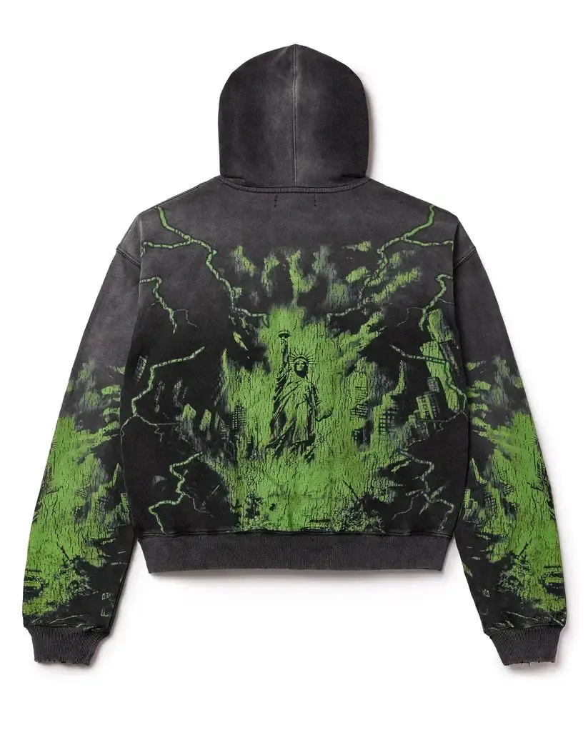 Kemik Bahçesi Sokak Giyimi Harfli Hip Hop Grafikli Köpük Fermuarlı Kapşonlu Sweatshirt Erkekler İçin Gotik Gevşek Y2k Kapşonlu Sweatshirt Kadınlar_voghion.com