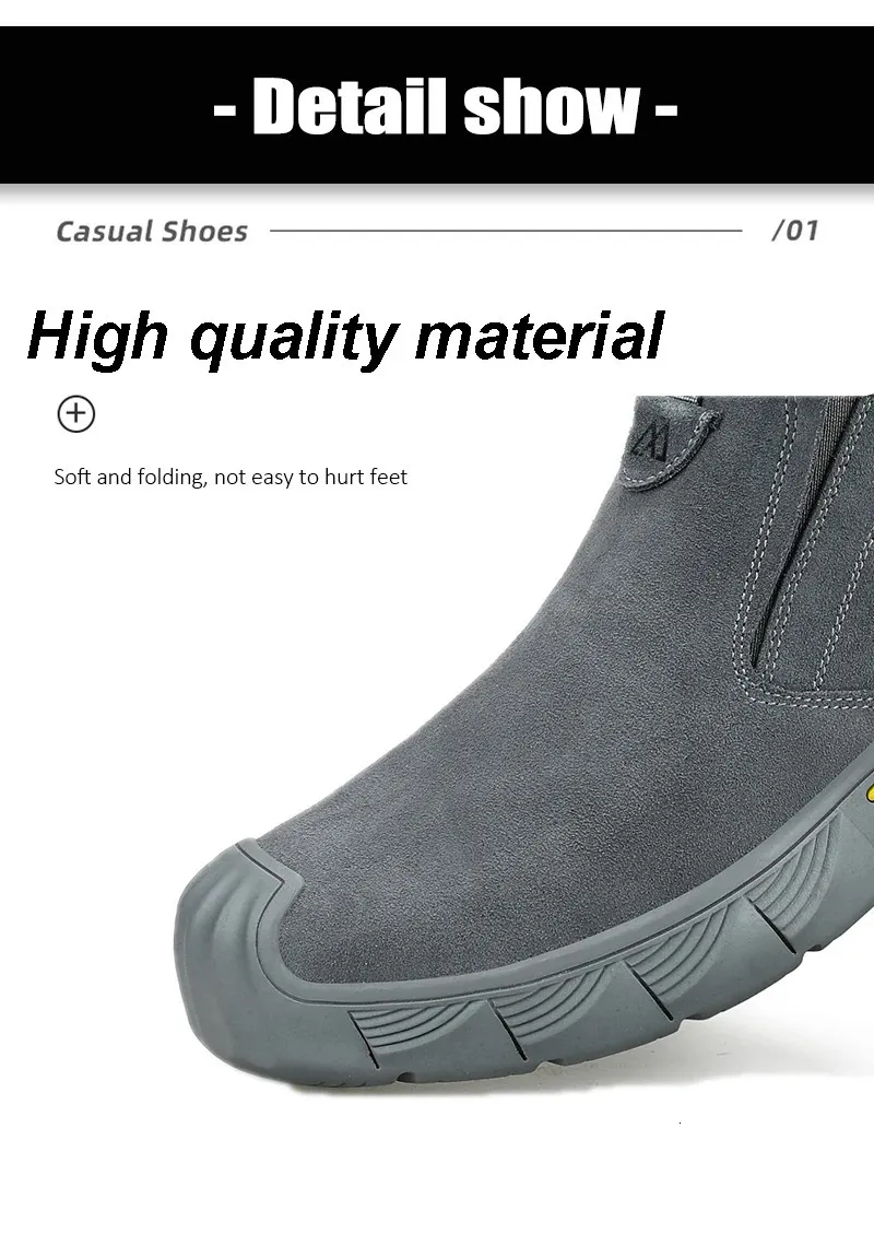 Chaussures de sécurité pour hommes avec perforations et semelles en acier renforcées, légères et antidérapantes, bottes pour hommes 250402_voghion.com