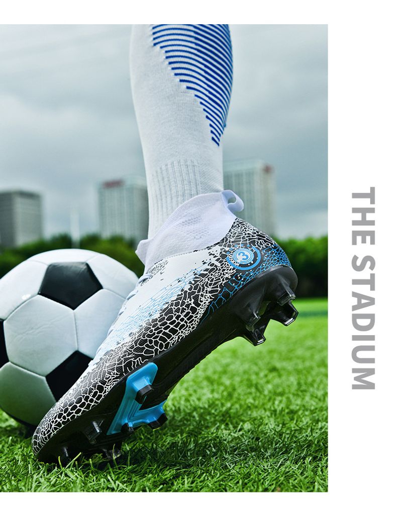 Scarpe da calcio alte traspiranti da uomo per l'allenamento in erba con chiodi rotti e lunghi, nuove e transfrontaliere, 2023_voghion.com