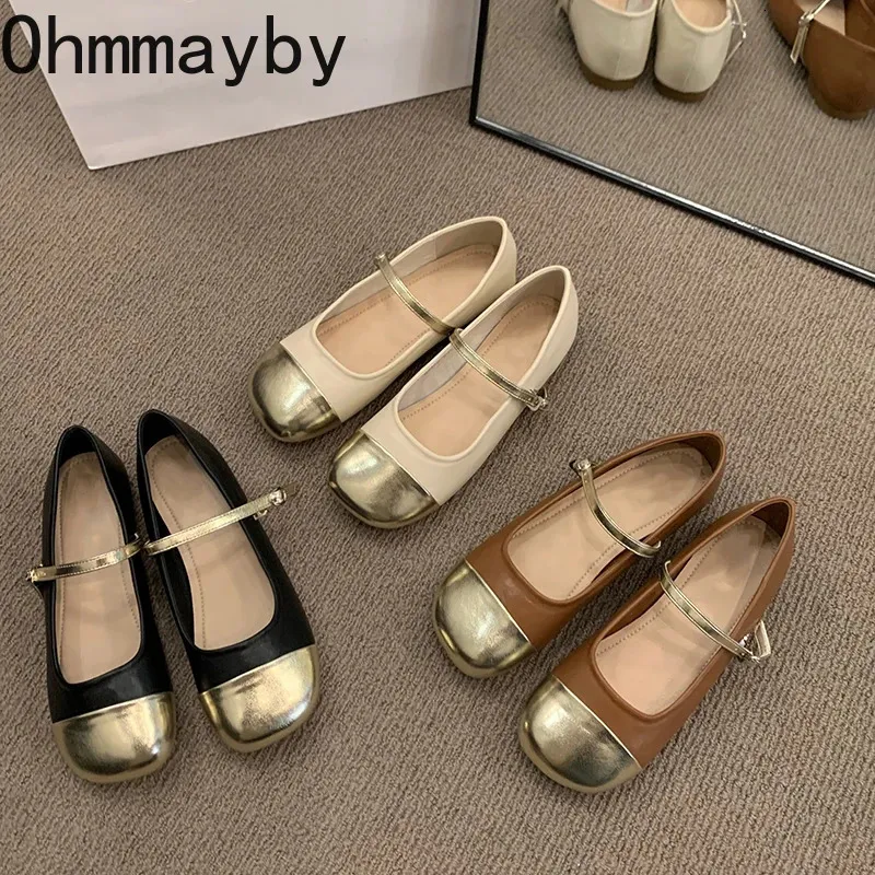 Spring Autumn Women Mary Jane Fashion Shallow Buckle Mix Colors Ladies Comfort Soft Sole Dress Flats Shoes 240705_voghion.com