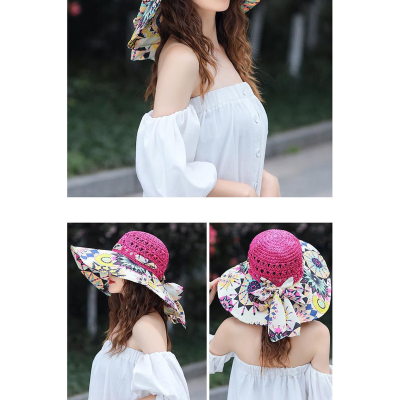Versión coreana de verano para niños, versátil, resistente, sombrilla de playa de borde, sombrero de hierba, sombrero de viaje_voghion.com