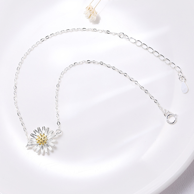 Wanying Jewelry Little Daisy Feet Catena S Argento Sterling Calzature alla moda coreana Semplice e fresco Regalo personalizzato_voghion.com
