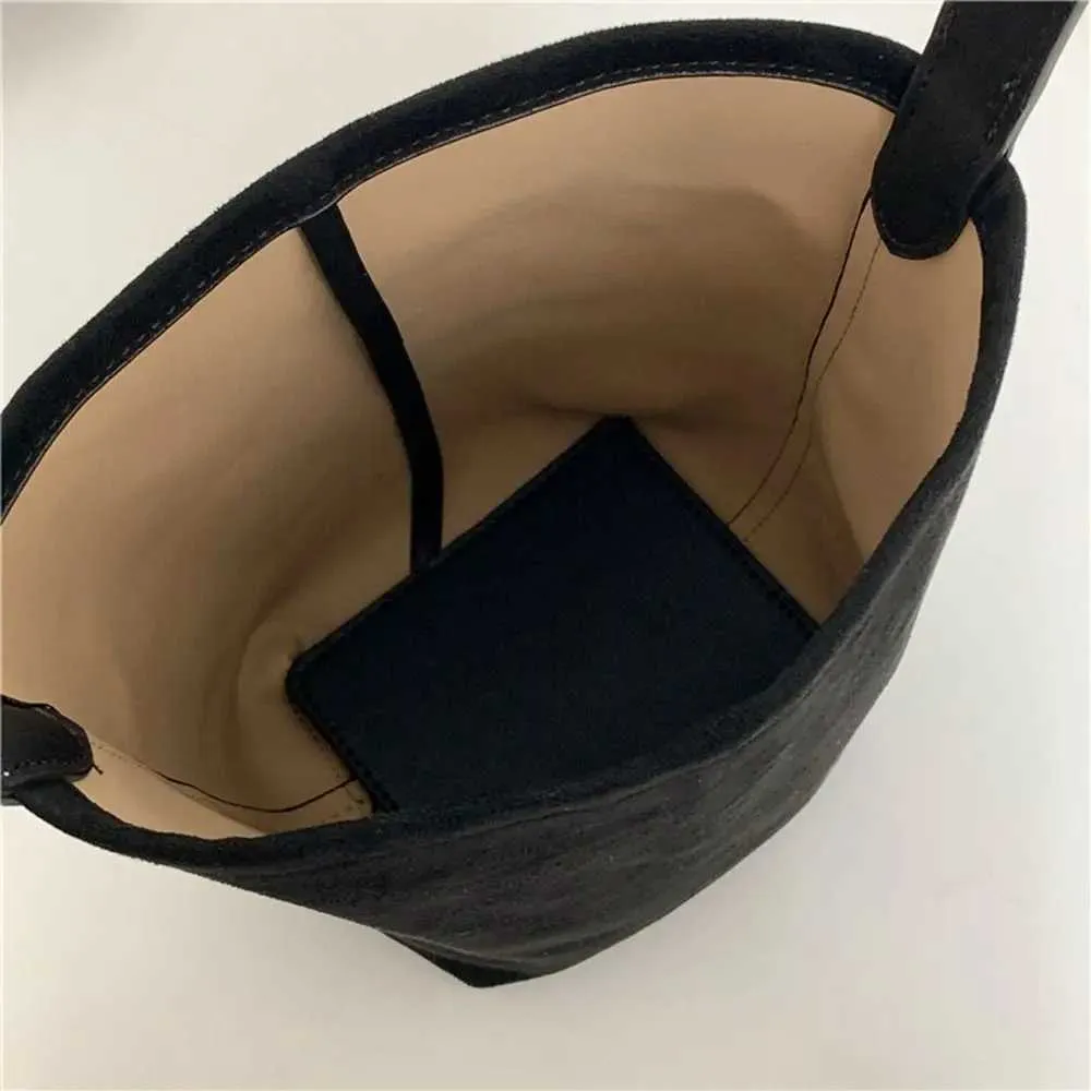 Designer-Tasche Retro Wildleder Eimer einfarbig Handtasche matt PU Leder Schulter koreanische Brieftasche Unterarmtasche für Mädchen_voghion.com