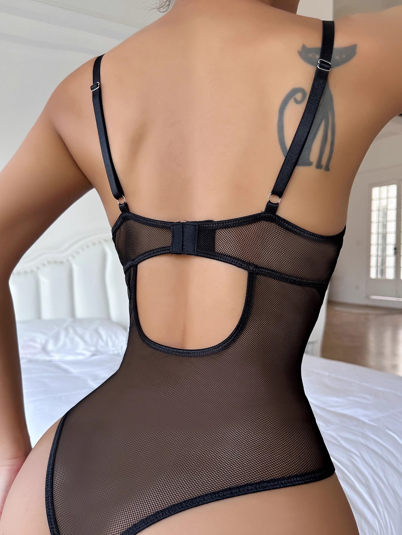Sensual Lingerie, Sexy Women's Suspender, Leopard Print Perspective, Seductive One-piece Lingerie_voghion.com