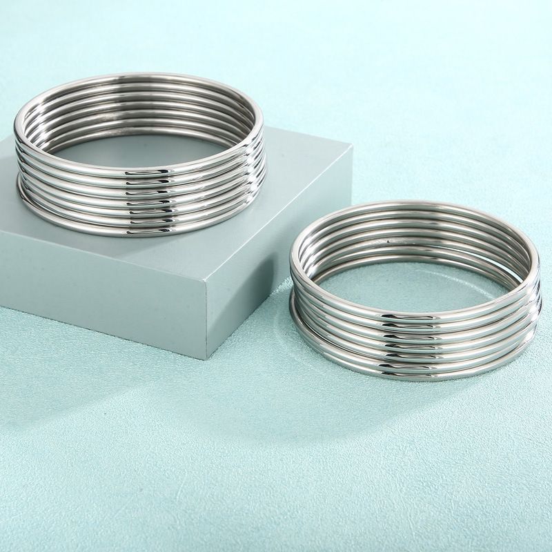 Modeschmuck Temperamt Beliebte Multi Layer Stacking Coil Vergoldet 3mm Plain Ring Titan Stahl Armband Für_voghion.com