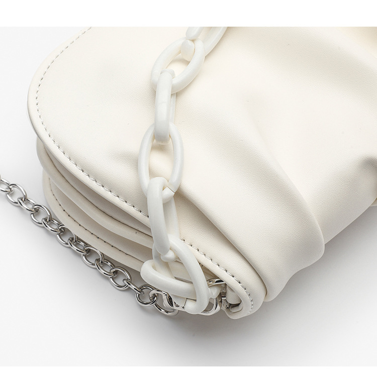 Bag cloud ins niche crossbody small chain versatile pearl handheld women's 2024 new white underarm bag_voghion.com