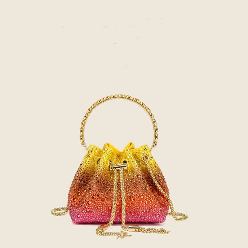 Maniglia Rhies Borse da sera e borsa a mano Designer Spalla Borsa a tracolla in cristallo lucido Borsa a secchiello_voghion.com